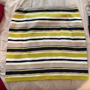 Ann Taylor Striped Yellow and Navy Blue Women's Skirt